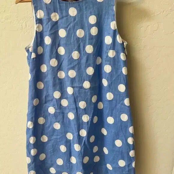 Island Company Women's Blue/white Dot Classic Shift Dress Sleeveless Size Small - Picture 1 of 10